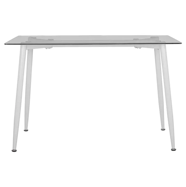 DINING TABLE WHITE METAL LEGS -GLASS HM8498.03 120X70X75H