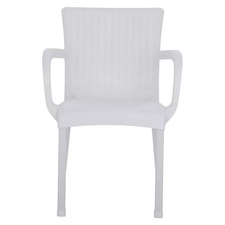 ΠΟΛΥΘΡΟΝΑ ΠΟΛΥΠΡΟΠΥΛΕΝΙΟΥ RATTAN ΠΟΔΙ ALU HM5591.01 ΧΡΩΜΑ ΛΕΥΚΟ 60x60x82 cm