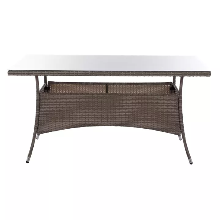 ΤΡΑΠΕΖΙ ΜΕΤΑΛΛΙΚΟ MINSK RATTAN ΓΚΡΙ HM5507.01 150x90x75Υ εκ.