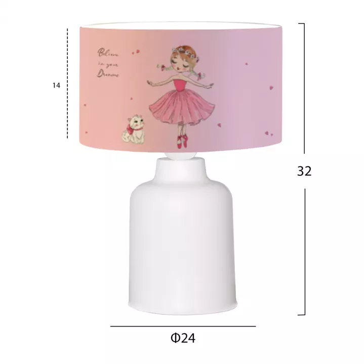 CHILDREN'S TABLE LAMP BALOO HM7577.03 PINK BALLERINA Φ24x32H cm.
