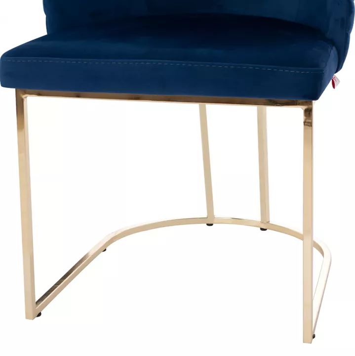 ARMCHAIR “SOLANA” HM9275.08 BLUE VELVET WITH METAL LEGS IN GOLD COLOR 54x63x87H CM.
