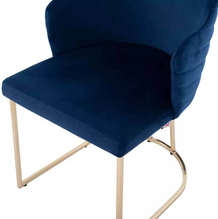 ARMCHAIR “SOLANA” HM9275.08 BLUE VELVET WITH METAL LEGS IN GOLD COLOR 54x63x87H CM.