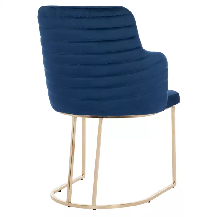 ARMCHAIR “SOLANA” HM9275.08 BLUE VELVET WITH METAL LEGS IN GOLD COLOR 54x63x87H CM.