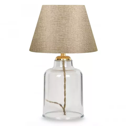 TABLE LAMP HM7583.03 GOLDEN CAP, TRANSPARENT BASE, GOLDEN PILLAR