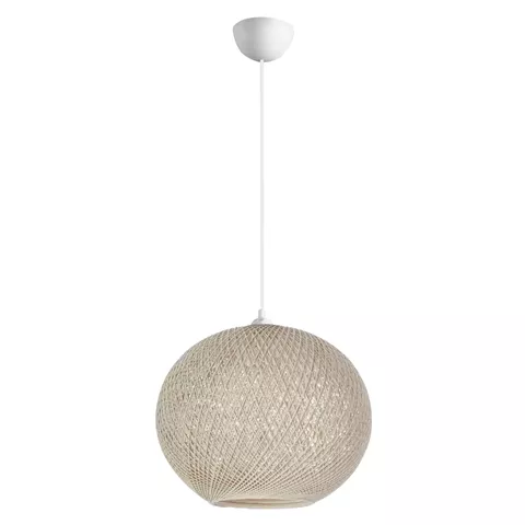 PENDANT CEILING LAMP HM7626.02 BEIGE SPHERE, KNITTED ROPE, INDOORS