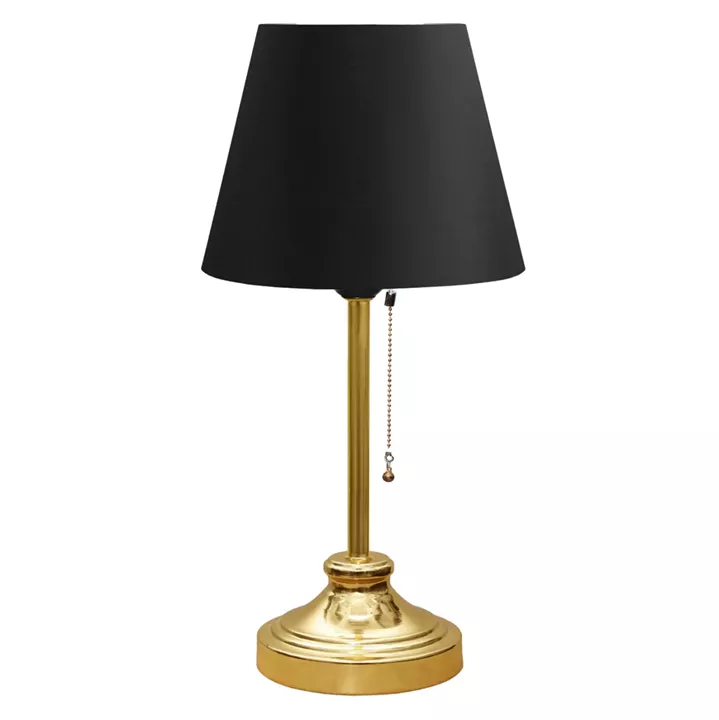 TABLE LAMP HM7592.03 GOLD BASE, GOLD PILLAR, BLACK CAP