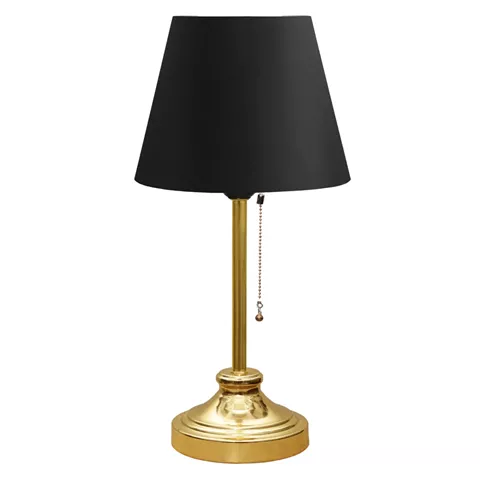 TABLE LAMP HM7592.03 GOLD BASE, GOLD PILLAR, BLACK CAP