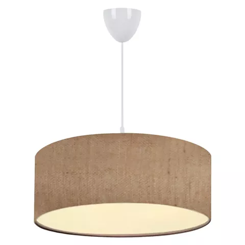 PENDANT CEILING LAMP HM7620.01 SANDY BEIGE TEXTILE DRUM SHADE