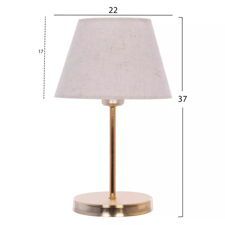 TABLE LAMP HM7600.02 GOLD BASE AND COLUMN, BLACK CAP