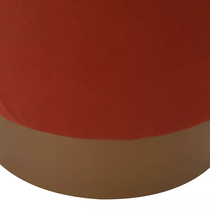 ROUND POUF/STOOL HM9260.02 CORAL FABRIC, GOLD ROUND BASEBASE