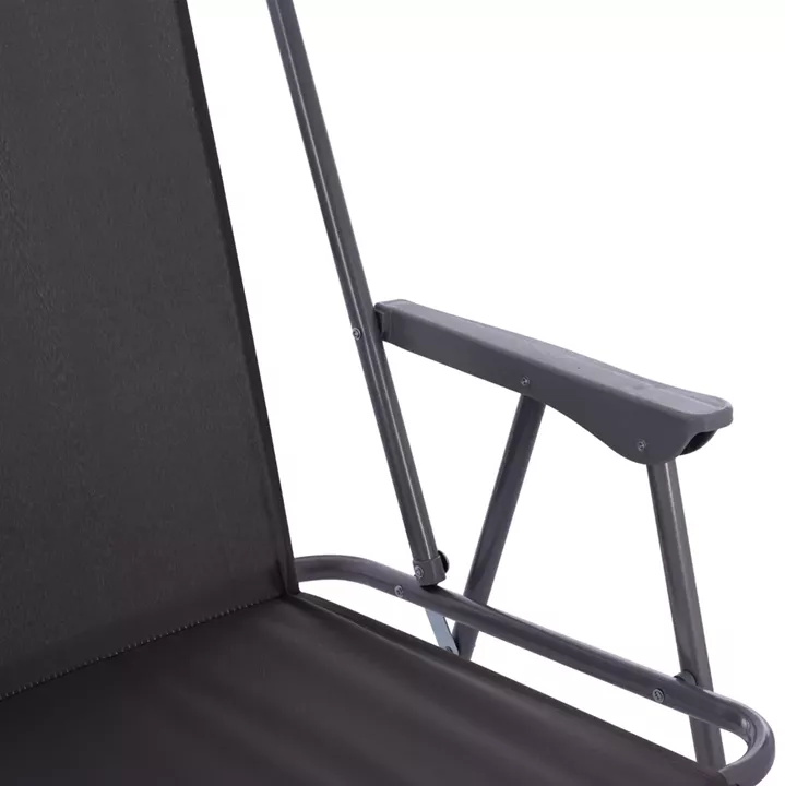 BEACH CHAIR HM5148.01, GREY FABRIC, METAL FRAME, HIGH BACK