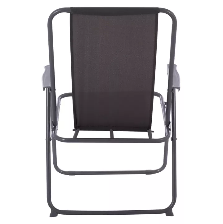 BEACH CHAIR HM5148.01, GREY FABRIC, METAL FRAME, HIGH BACK