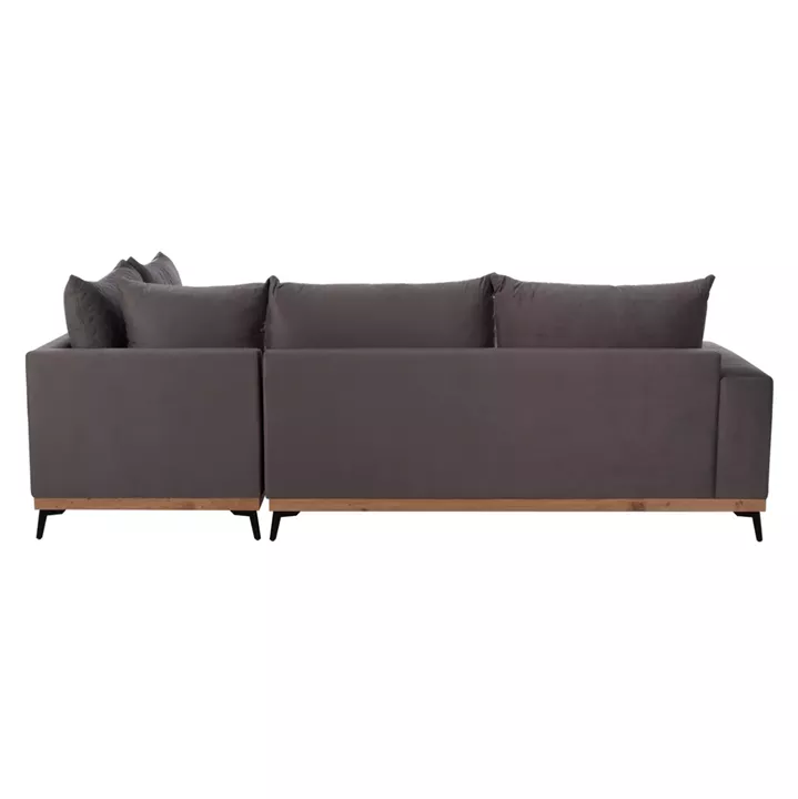MESINA corner sofa, gray, high leg, 2pcs, right corner, stain-resistant and water-repellent fabric