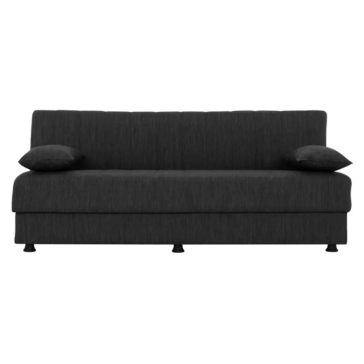 Hm3239.03 ANDRI three-seater sofa-bed, gray fabric, short legs, without arms