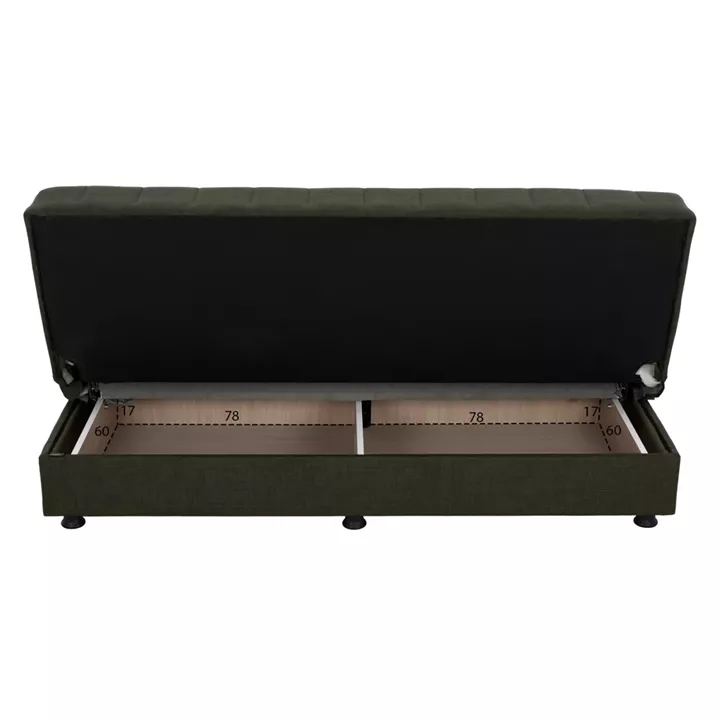 Hm3239.05 ANDRI three-seater sofa-bed, cypress green fabric