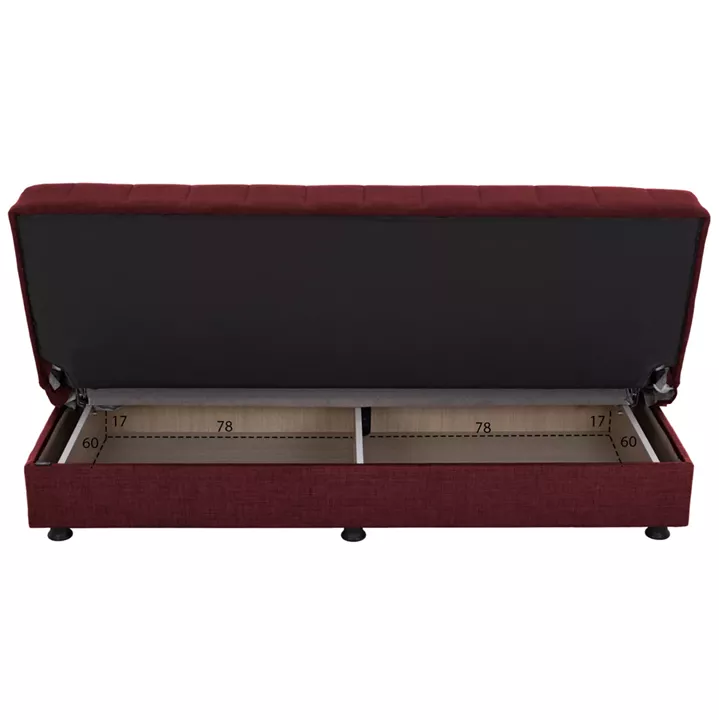ANDRI HM3239.06, SOFA-BED, 3 SEATER, RED FABRIC