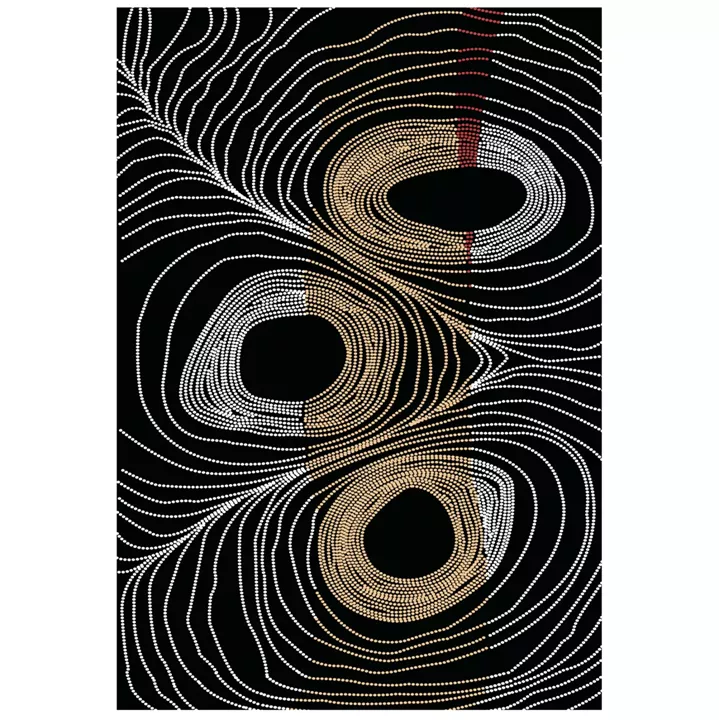 HM7675.27 160X230cm, black-grey carpet with fringes, JOSIANE
