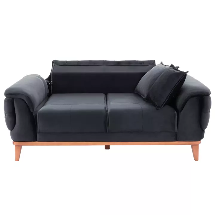 ΚΑΝΑΠΕΣ ΚΡΕΒΑΤΙ BENNINGTON 2ΘΕΣΙΟΣ ΜΑΥΡΟΣ HM3250.01 180x95x80 εκ.
