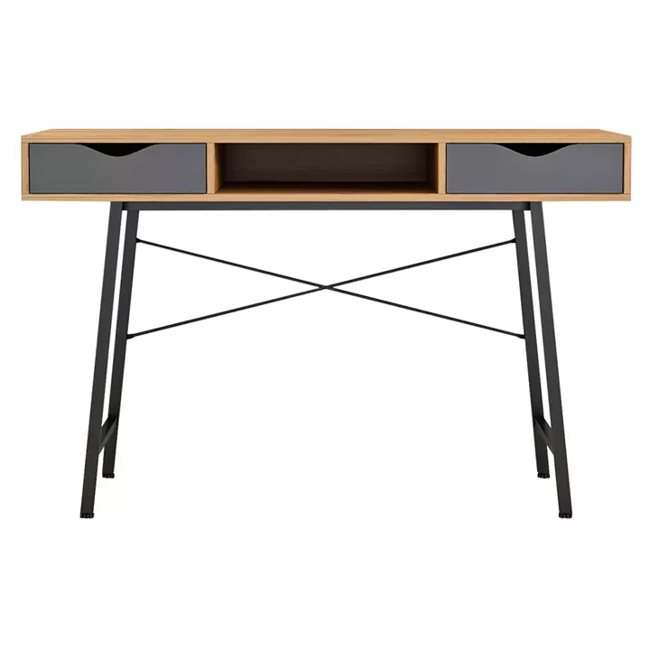 HM2128.03 desk, walnut-grey-black, 120x48x76,5