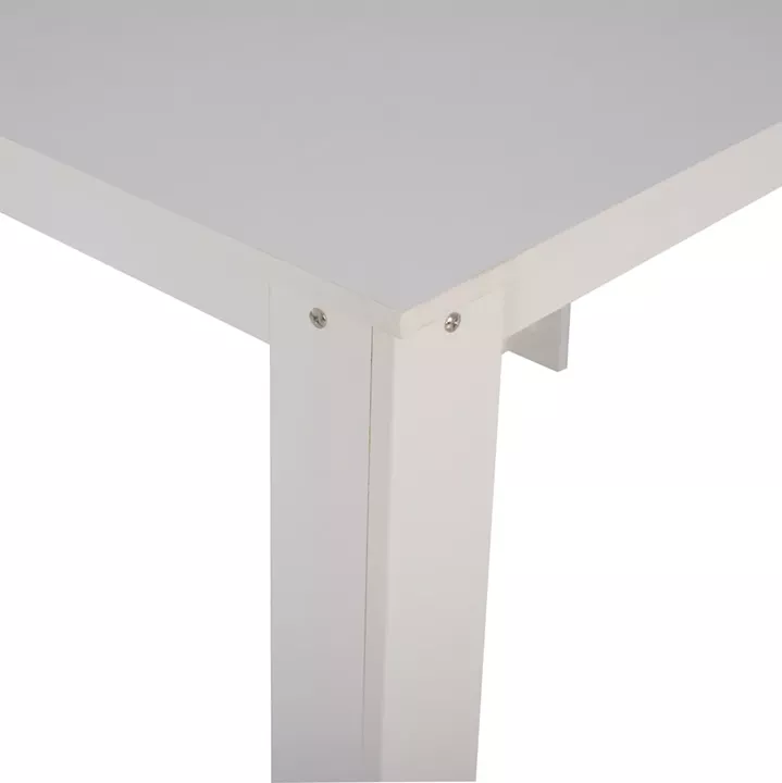 HM2429.03 kitchen table KELVIN, white, melamine, 140x80x77