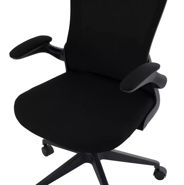 Office Chair HM1178.01, black mesh fabric, black frame, 60x56x105