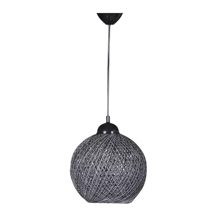 CEILING PENDANT LAMP INDOORS HM7645.02, GREY KNITTED ROPE, 22x18x20