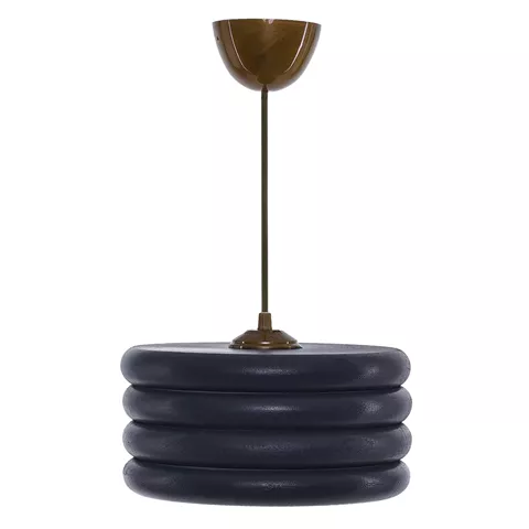 CEILING PENDANT HM7655.03, CHARCOAL GREY WOODEN RINGS, Φ23x57