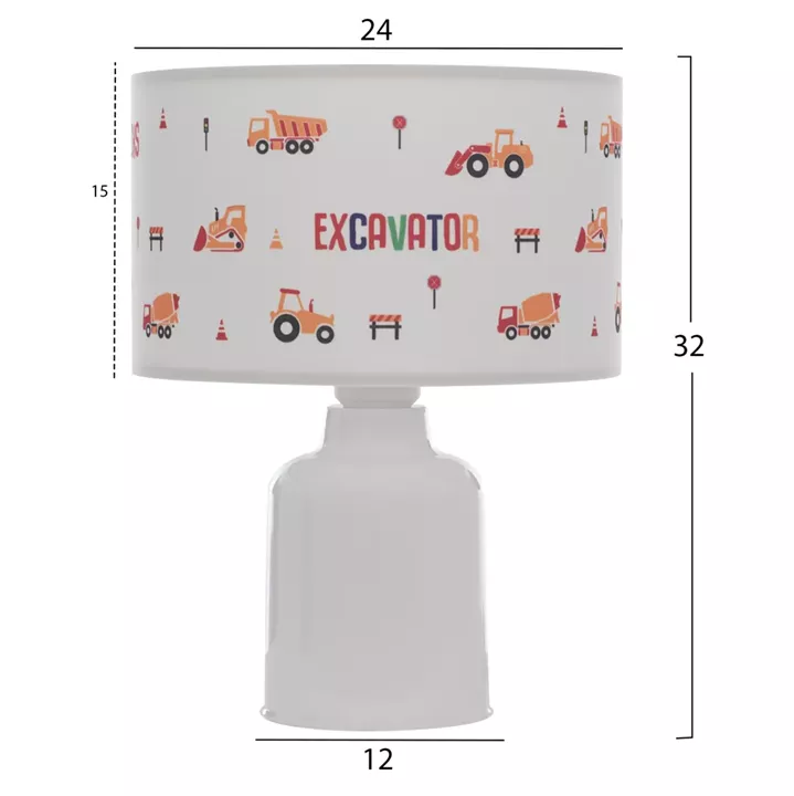 TABLE LAMP BALOO HM7577.04 KID'S ROOM FABRIC CYLINDRICAL 