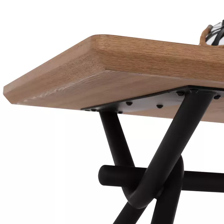 DINING TABLE MANDY HM9302.01 MDF TOP WITH OAK WOOD VENEER METAL LEGS 140x80x75H