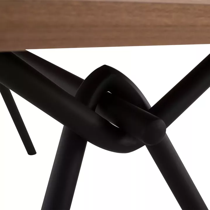 DINING TABLE MANDY HM9302.01 MDF TOP WITH OAK WOOD VENEER METAL LEGS 140x80x75H