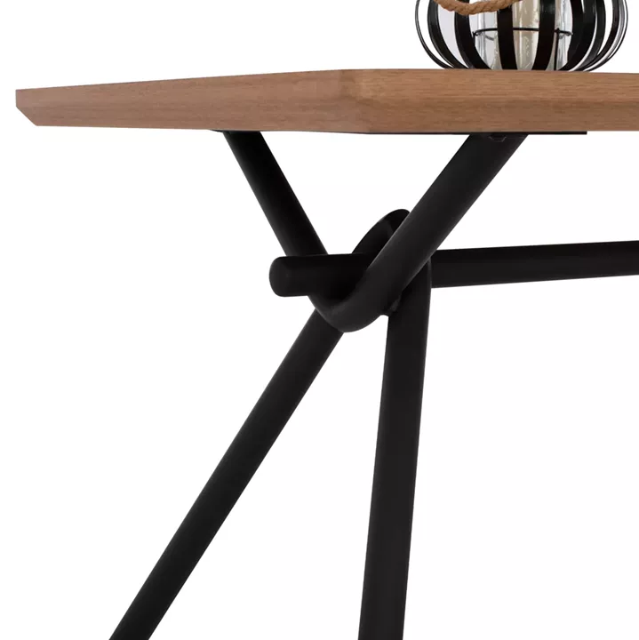 DINING TABLE MANDY HM9302.01 MDF TOP WITH OAK WOOD VENEER METAL LEGS 140x80x75H