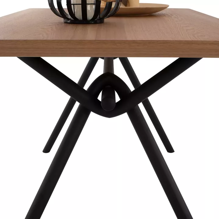 DINING TABLE MANDY HM9302.01 MDF TOP WITH OAK WOOD VENEER METAL LEGS 140x80x75H