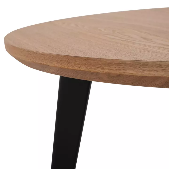 DINING TABLE ROUND LAGERT HM9306.01 MDF TOP OAK WOOD VENEER RUSTIC STYLE Φ120x75Hcm.