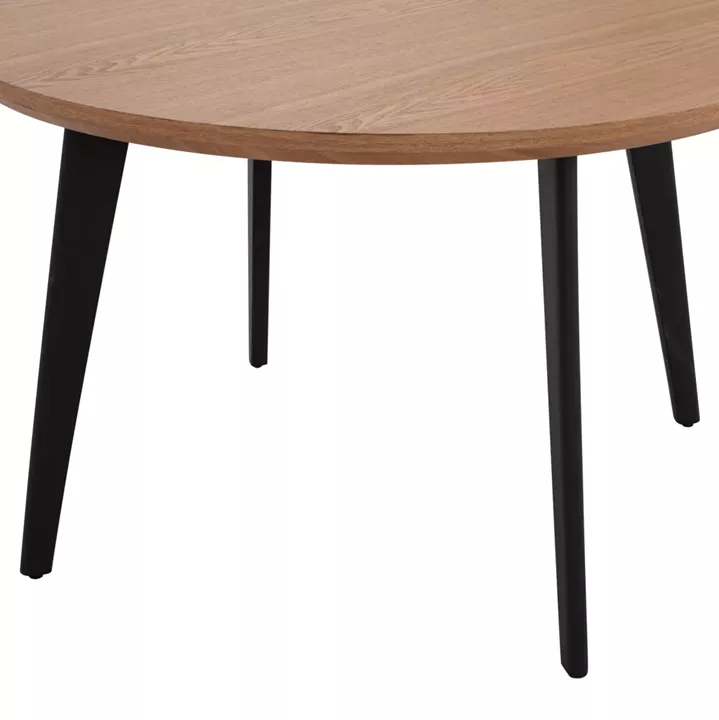 DINING TABLE ROUND LAGERT HM9306.01 MDF TOP OAK WOOD VENEER RUSTIC STYLE Φ120x75Hcm.