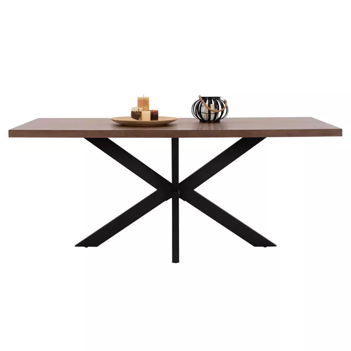 DINING TABLE SARI HM9311.02 MDF TOP WITH WALNUT WOOD VENEER RUSTIC STYLE 180x90x75Hεκ.