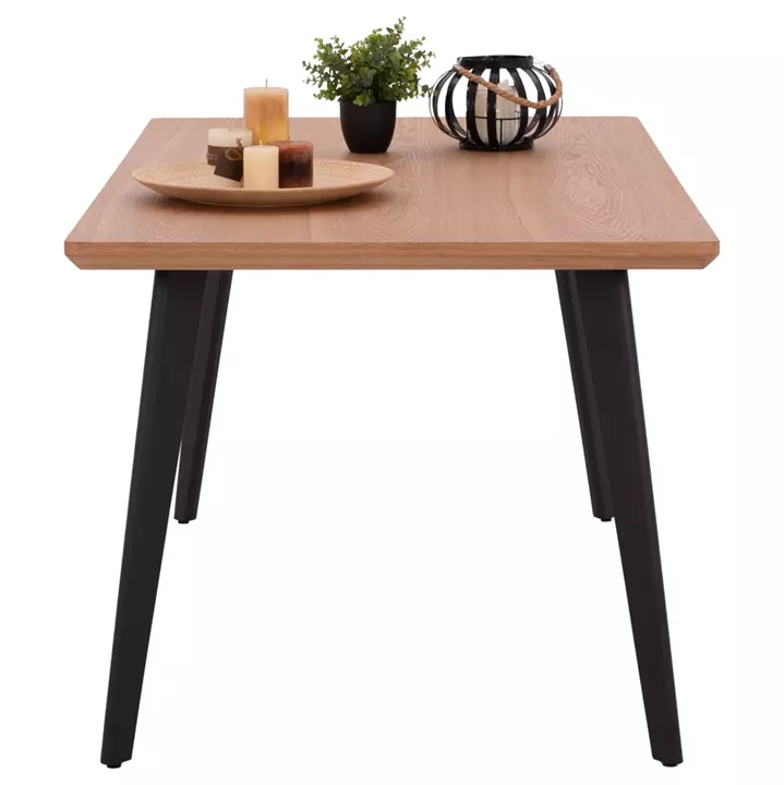 DINING TABLE VALEN HM9301.01 MDF TOP OAK WOOD VENEER RUSTIC STYLE 40MM THICK 160x90x75Hcm.