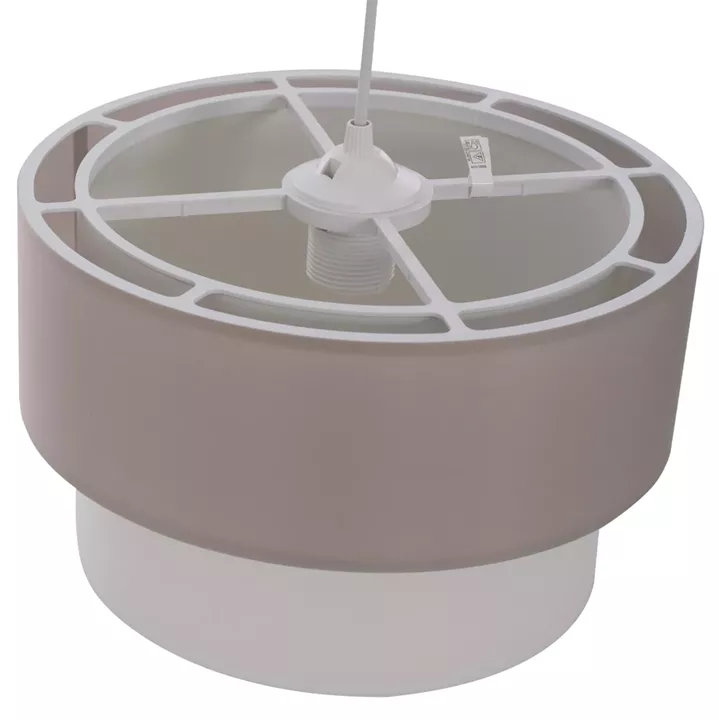 CEILING PENDANT DOUBLE CYLINDER CAP BEIGE-OFF-WHITE Φ30x80Hcm.HM7619.04