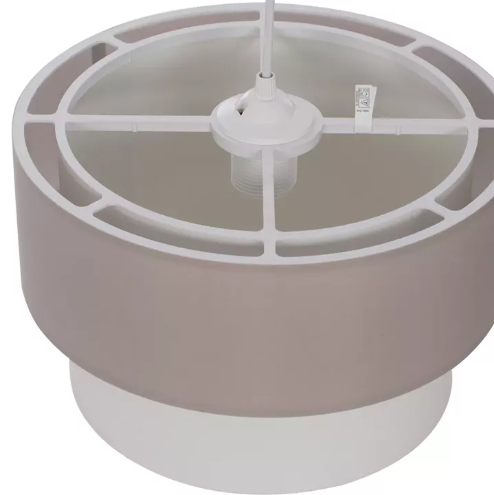 CEILING PENDANT DOUBLE CYLINDER CAP BEIGE-OFF-WHITE Φ30x80Hcm.HM7619.04