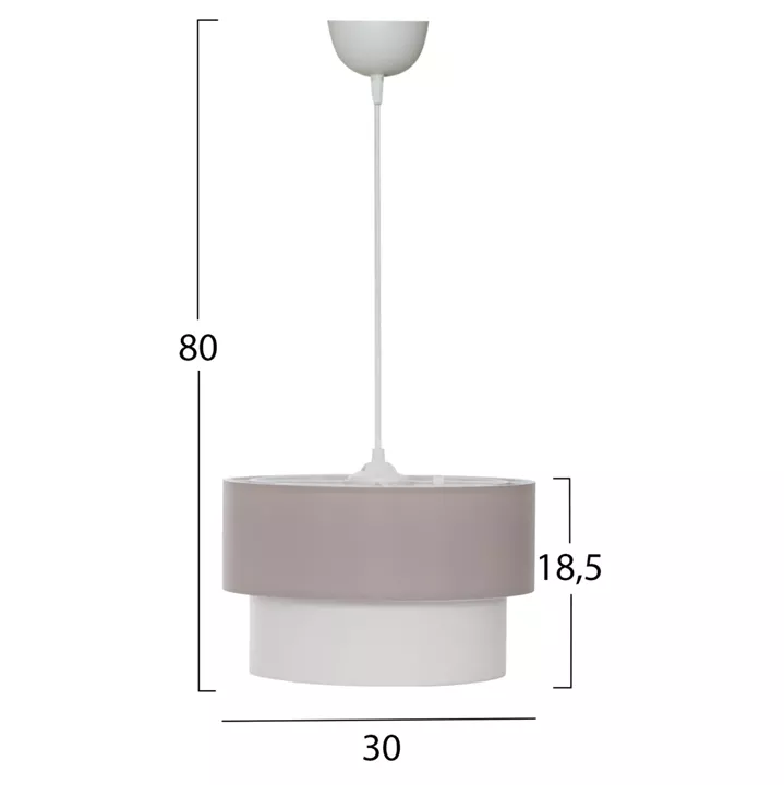 CEILING PENDANT DOUBLE CYLINDER CAP BEIGE-OFF-WHITE Φ30x80Hcm.HM7619.04