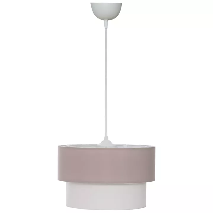 CEILING PENDANT DOUBLE CYLINDER CAP BEIGE-OFF-WHITE Φ30x80Hcm.HM7619.04