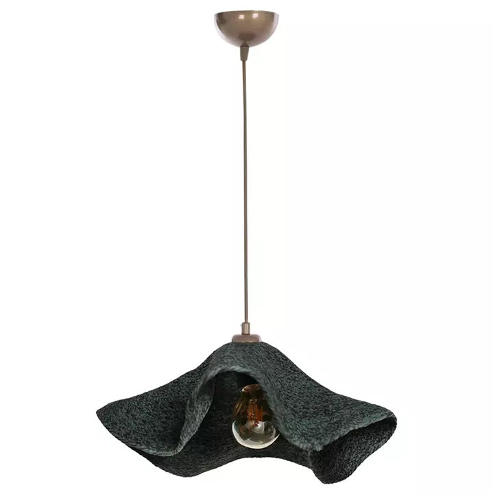CEILING PENDANT DARK GREEN CAP-GOLD HANGER Φ43x55Hcm.HM7649.03