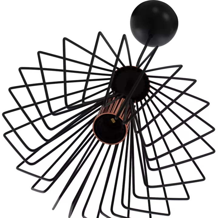 CEILING PENDANT BLACK METAL RODS DIAMOND-SHAPED Φ28x60Hcm.HM7683.01