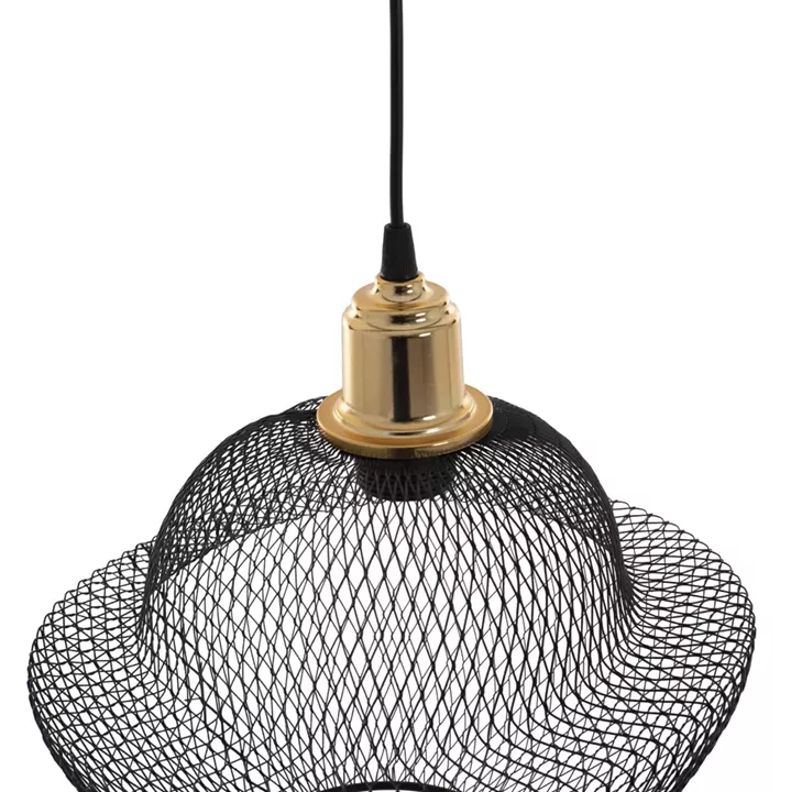 CEILING PENDANT BLACK METAL MESHES MODERN STYLE Φ30x65Hcm.HM7690.01
