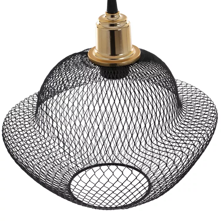 CEILING PENDANT BLACK METAL MESHES MODERN STYLE Φ30x65Hcm.HM7690.01