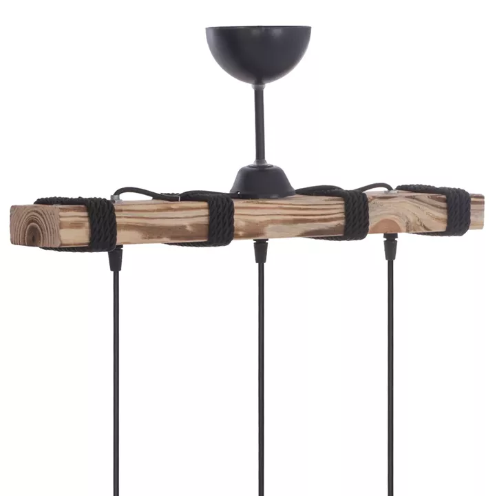 CEILING PENDANT THREE-LIGHT WITH SPHERICAL CAPS KNITTED ROPE 50x18x80Hcm.HM7705.01, INDOORS