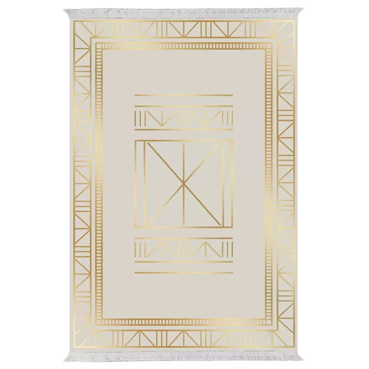 LIVING ROOM CARPET WITH FRINGES JOSIANE HM7675.34 BEIGE-GOLD 160X230