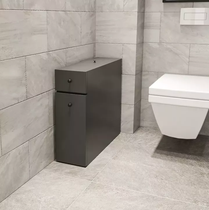 BATHROOM CABINET CHARCOAL GREY MELAMINE 19x60x55Hcm.HM9424.01