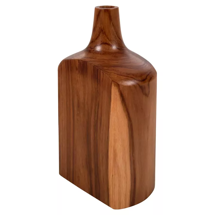 DECOR BOTTLES 3PCS SET HM7716 SOLID TEAK WOOD WALNUT