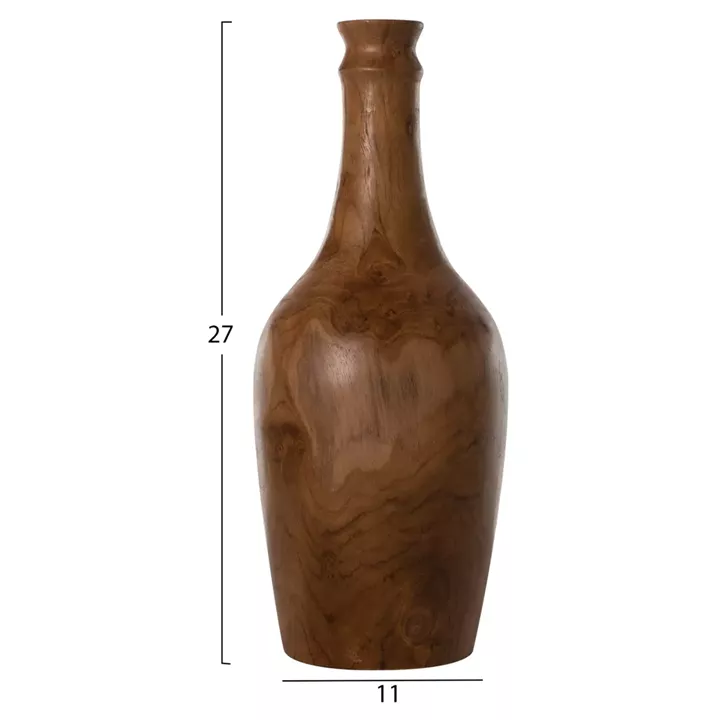 DECOR BOTTLES 3PCS SET HM7717 SOLID TEAK NATURAL