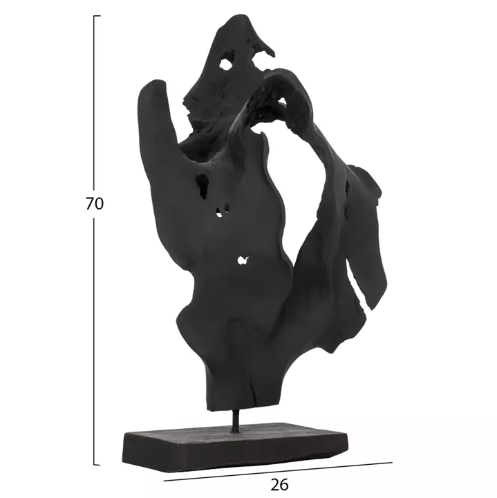 TABLE DECOR HM7714 SOLID TEAK WOOD BLACK 26Χ16Χ70H